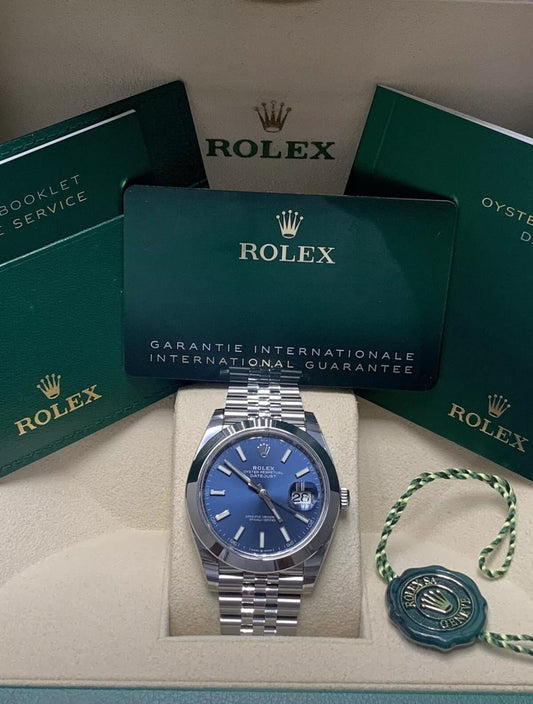 126300 41mm Datejust Jubilee Blue Stick Brand New 2024 Complete Set $10,500