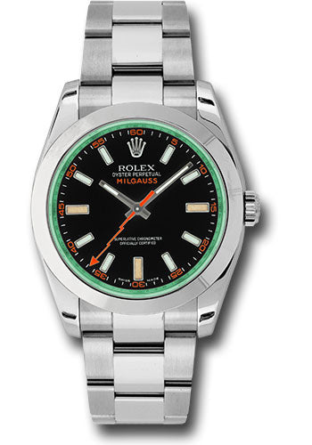 Rolex Stainless Steel Milgauss Watch - 40 MM - Oyster Bracelet - Black Dial - 116400V bko