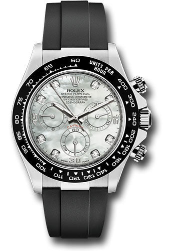 Rolex White Gold Daytona Watch - 40 MM - Oysterflex Strap - Mother of Pearl Diamond Dial - 116519LN mdof