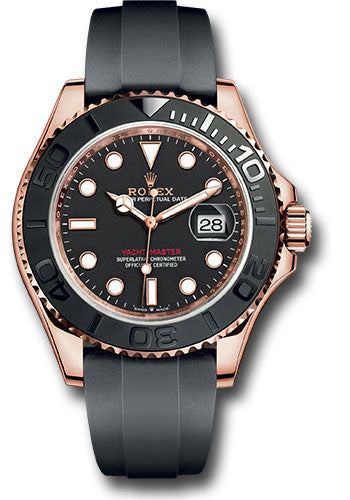 Rolex Everose Gold Yacht-Master Watch - 40 MM - Oysterflex Strap - Black Dial - 126655 bk