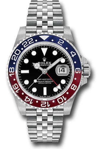 Rolex Stainless Steel GMT-Master II Watch - 40 MM - Jubilee Bracelet - Black Dial - 126710BLRO j