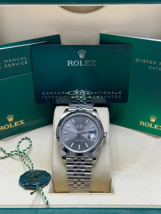 126334 41mm Datejust Jubilee Rhodium Brand New 2025 Full Set $14,999