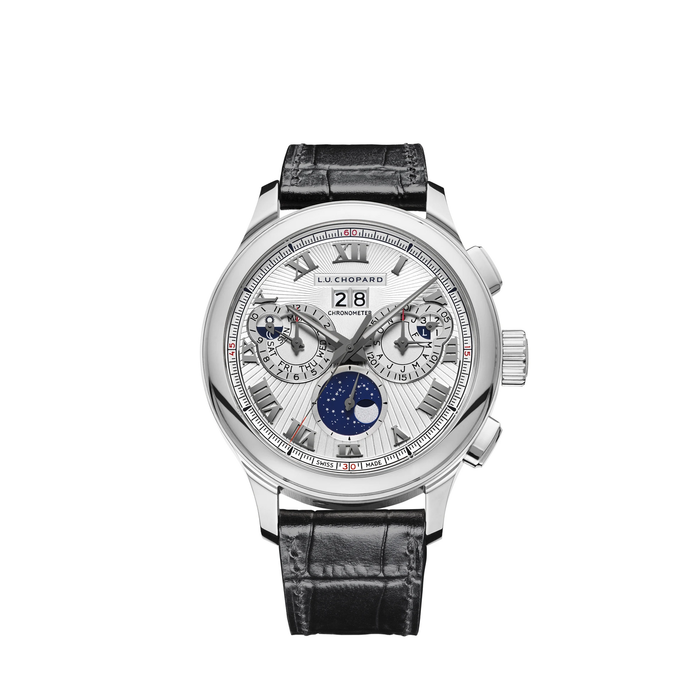 Chopard L.U.C White Gold 45 MM - Black Alligator Strap - White Dial - 161973-1002