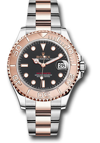 Rolex Steel and Everose Gold Yacht-Master Watch - 37 MM - Oyster Bracelet - Black Dial - 268621 bko