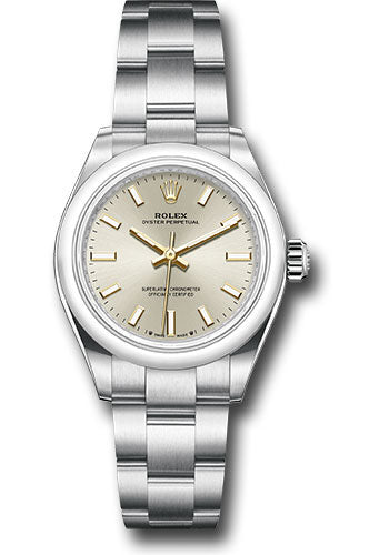Rolex Stainless Steel Oyster Perpetual no date Watch - 28 MM - Oyster Bracelet - Silver Dial - 276200 sio