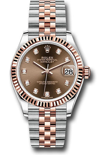 Rolex Steel and Everose Gold Datejust - 31 MM - Jubilee Bracelet - Fluted Bezel - Chocolate Diamond Dial - 278271 chodj