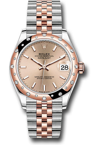 Rolex Steel and Everose Gold Datejust - 31 MM - Jubilee Bracelet - 24 Diamond Bezel - Rosé Dial - 278341RBR roij