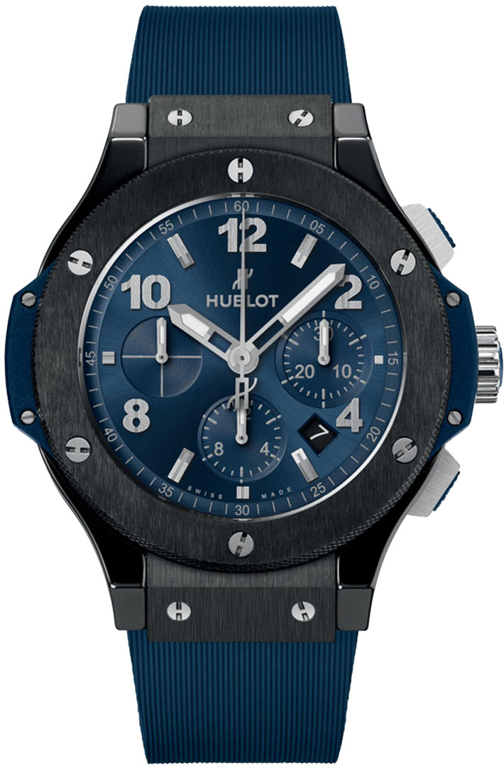 Hublot Big Bang Ceramic 44 MM - Blue Rubber Straps - Blue Dial - 301.CM.710.RX