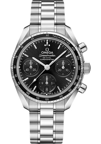 Omega Speedmaster Stainless Steel 38 MM - Stainless Steel Bracelet - Black Dial - 324.30.38.50.01.001