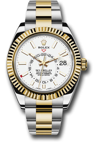 Rolex Stainless Steel & Yellow Gold Sky Dweller Watch - 42 MM - Oyster Bracelet - White Dial - 326933 wio