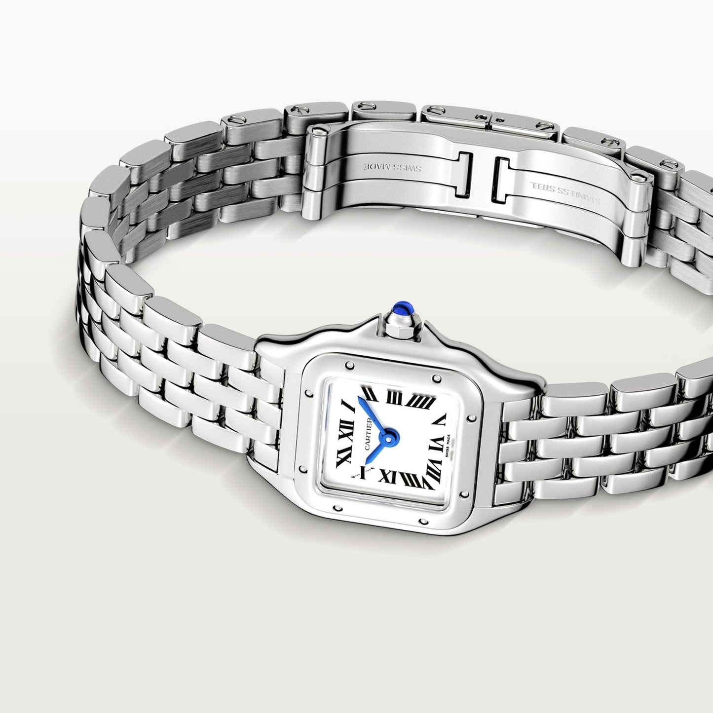 Cartier Panthére De Cartier Stainless Steel (Small Model) 25 MM - Stainless Steel Bracelet - Stainless Steel Bezel - White Dial - WSPN0019