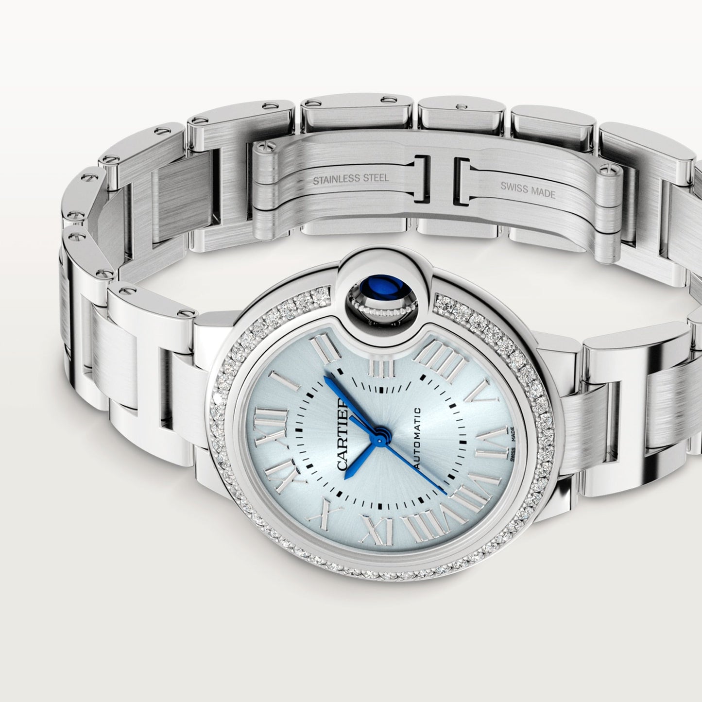 Cartier Ballon Bleu Stainless Steel 33 MM - Stainless Steel Bracelet - Blued-Steel Dial - W4BB0028