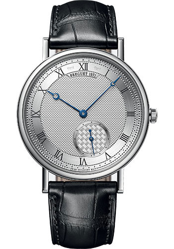 Breguet Classique White Gold 40 MM - Black Leather Strap - Silver Gold Dial - 7147BB/12/9WU
