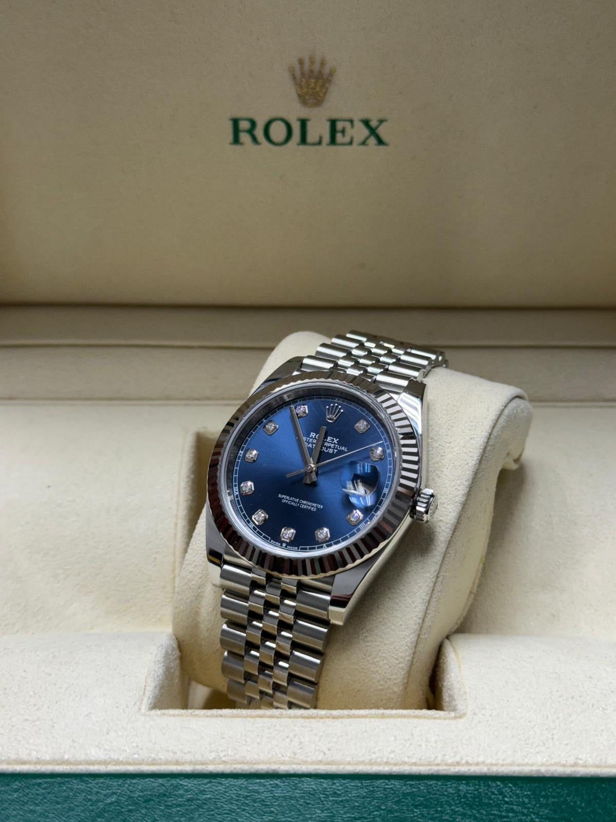 126334g 41mm Jubilee Blue Diamond Dial 41mm Datejust Brand New 2024 Complete Set $15,000