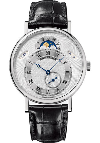 Breguet Classique White Gold 39 MM - Black Leather Strap - Silver Dial - 7337BB/1E/9V6