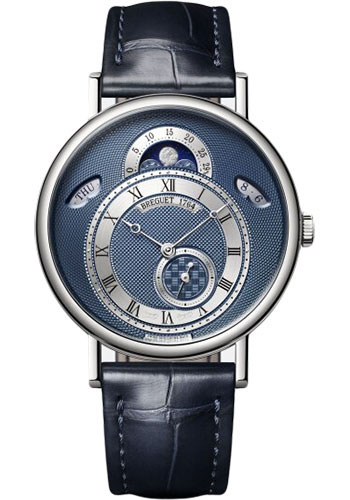 Breguet Classique White Gold 39 MM - Blue Leather Strap - Blue Dial - 7337BB/Y5/9VU