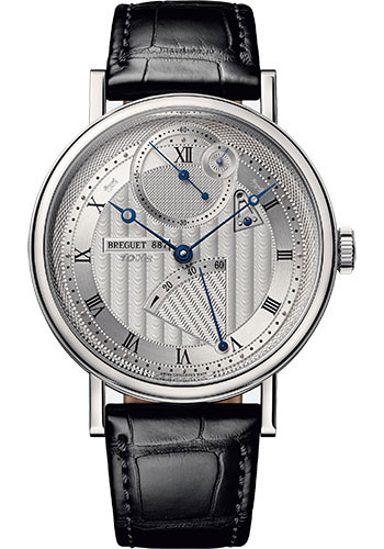 Breguet Classique White Gold 41 MM - Black Leather Strap - Silvered Gold Dial - 7727BB/12/9WU