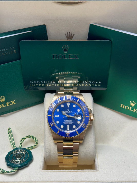 126618LB Submariner Yellow Gold 41mm Brand New 2024 Complete Set $41,499