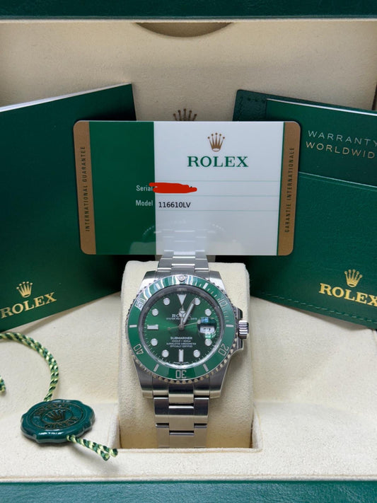 116610LV 40mm ‘Hulk’ Pre-Owned Complete Set $17,000