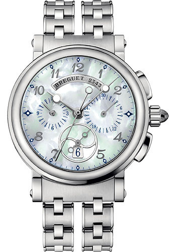Breguet Marine Chronograph Stainless Steel 34.6 MM - Stainless Steel Bracelet - Natural Mother-Of-Pearl Dial - 8827ST/5W/SM0