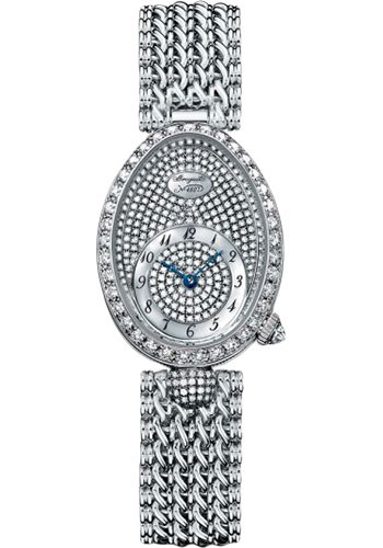 Breguet Reine de Naples White Gold 24.95 MM - White Gold Chain Bracelet - Diamond Bezel - Diamond Paved Dial - 8928BB/8D/J20/DD00