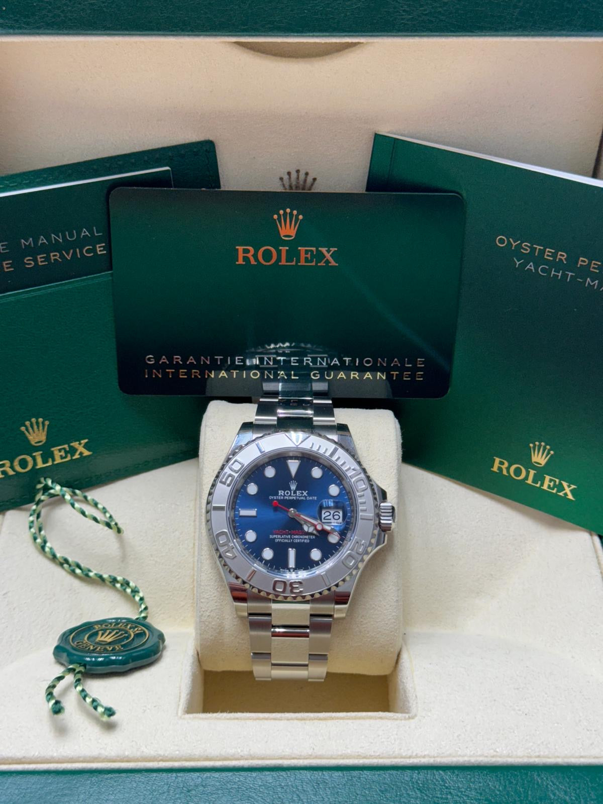 126622 40mm Blue Dial Yachtmaster Platinum Bezel Brand New 2025 Complete Set $14,999