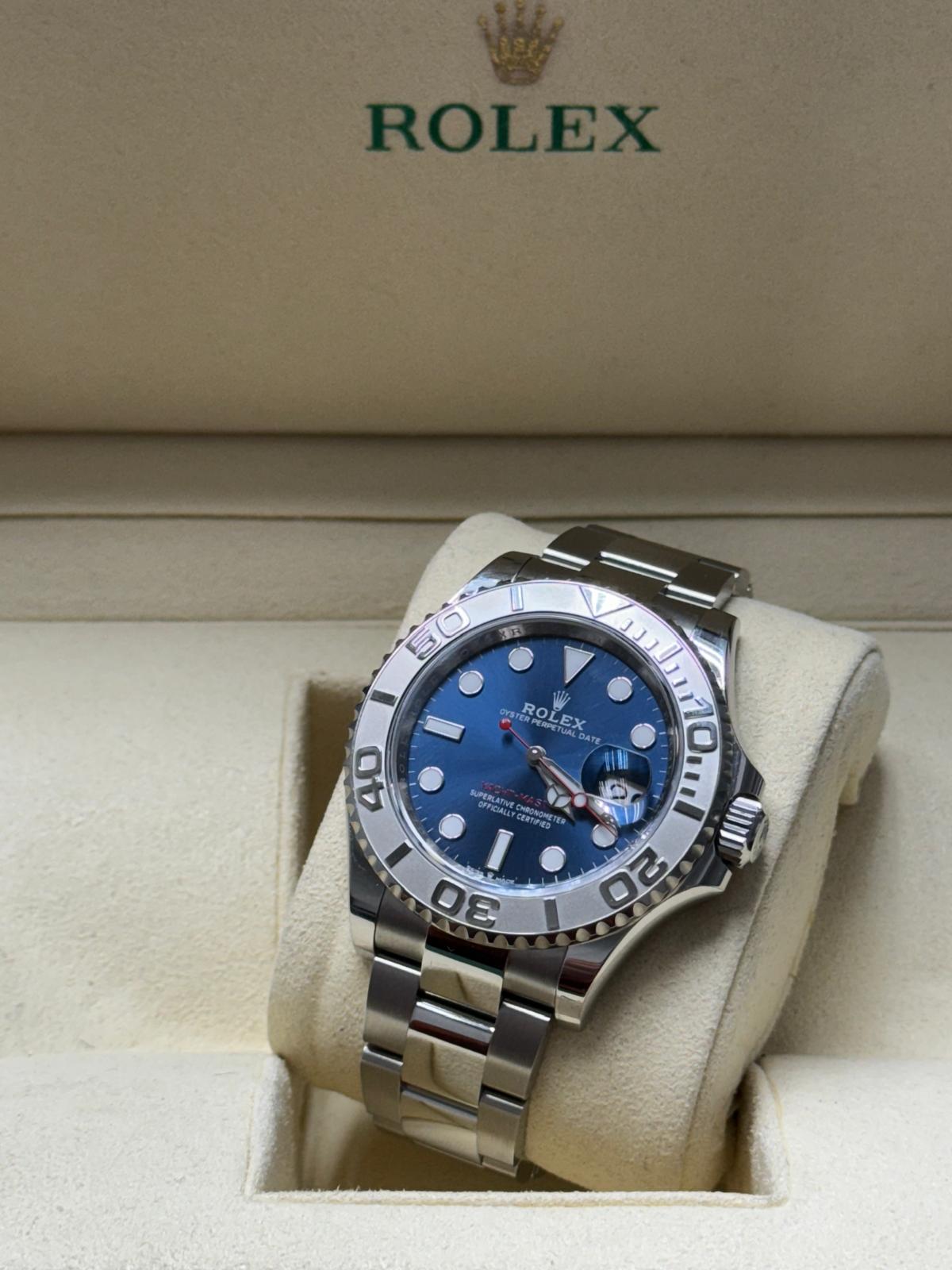 126622 40mm Blue Dial Yachtmaster Platinum Bezel Brand New 2025 Complete Set $14,999