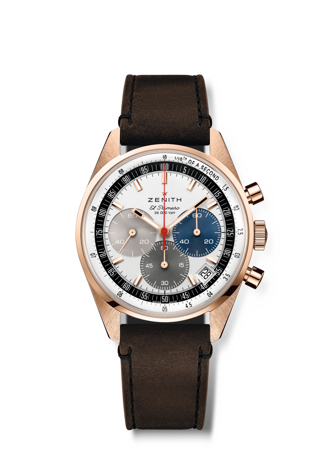 Zenith CHRONOMASTER EP Original - 38 MM - 18ct Rose Gold - White Dial - 18.3200.3600/69.C901
