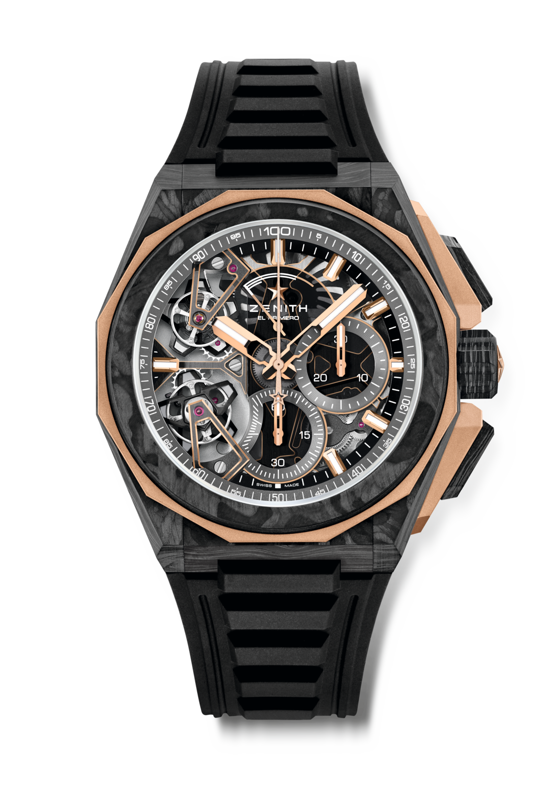 Zenith DEFY Extreme Double Tourbillion - 45 MM - Carbon Fiber - Open Dial - 12.9100.9020/78.I200