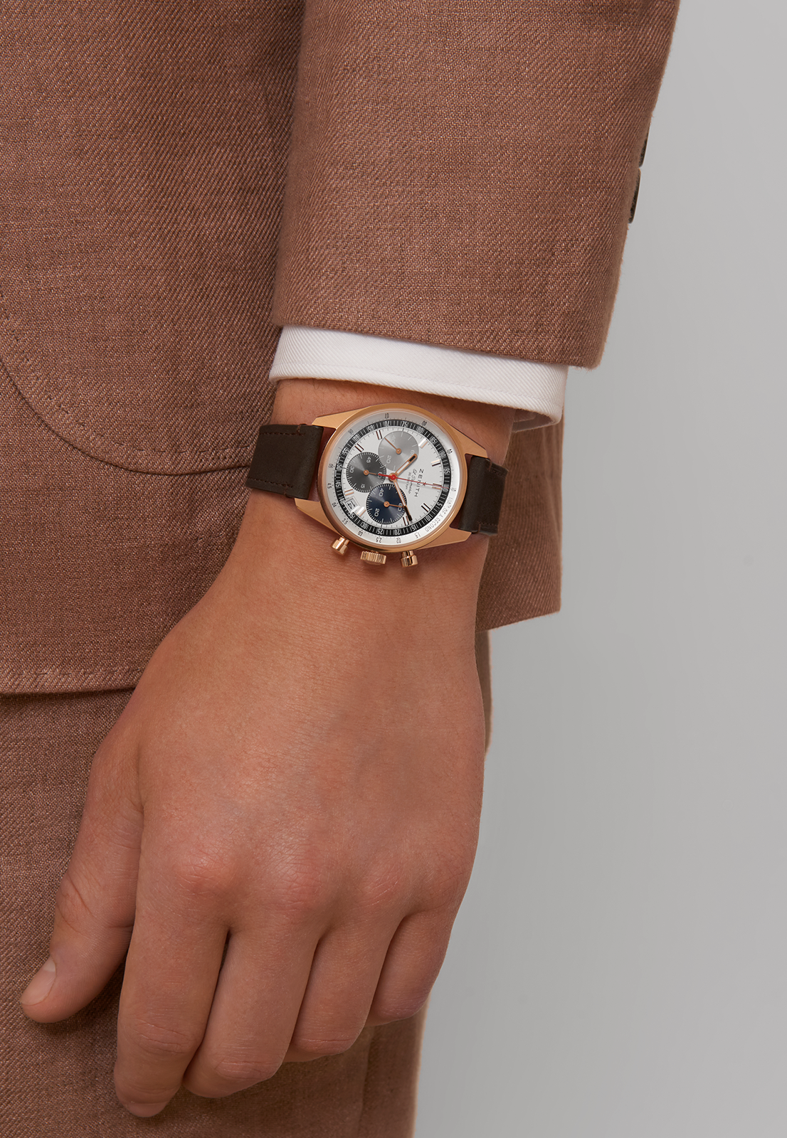 Zenith CHRONOMASTER EP Original - 38 MM - 18ct Rose Gold - White Dial - 18.3200.3600/69.C901