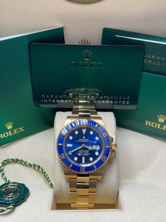 126618LB Submariner Yellow Gold 41mm Like New Complete Set $38,999