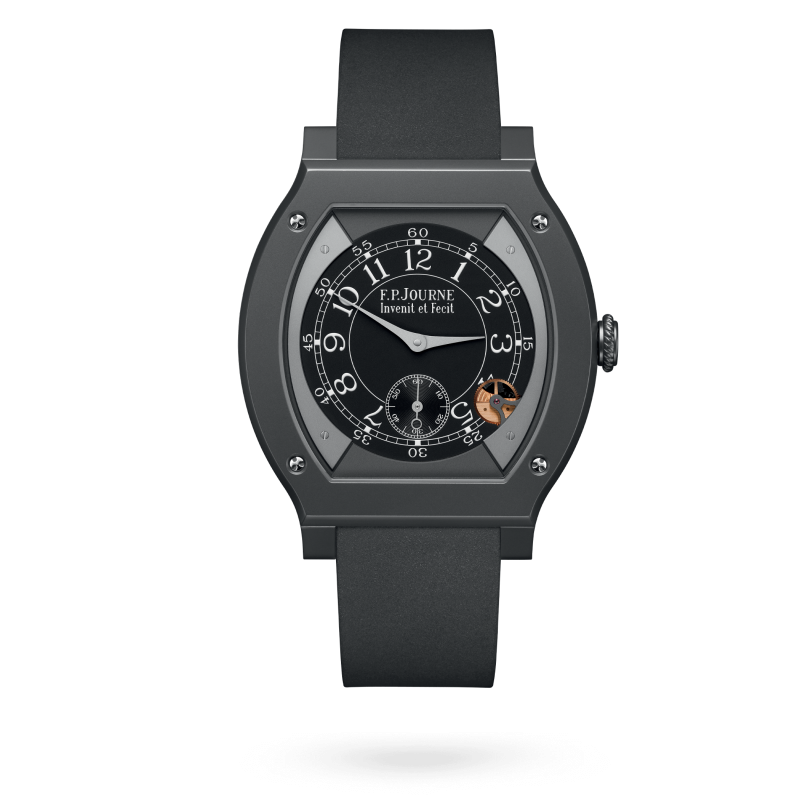 F.P. Journe Élégante Titalyt® 48 x 40 MM - Grey Rubber Strap - Black Dial - Élégante Titalyt®