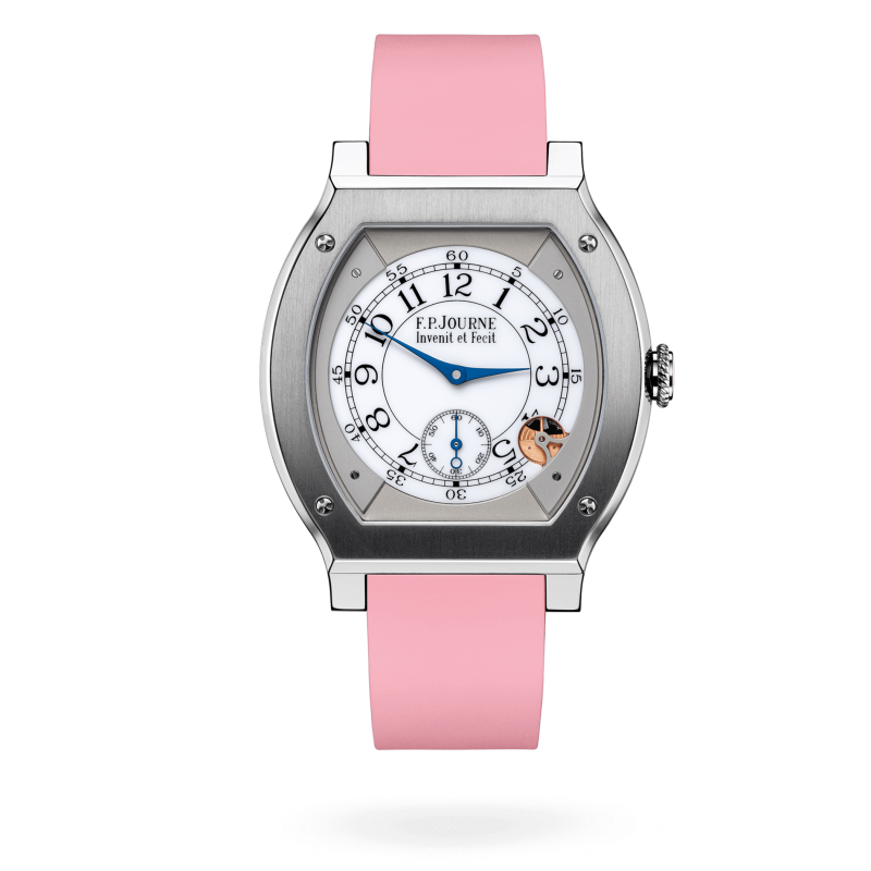 F.P. Journe Elégante Titanium 48 x 40 MM - Pink Rubber Strap - White Dial - Élégante Titanium