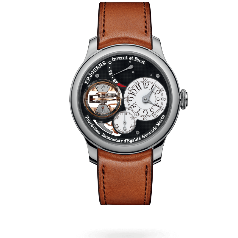 F.P. Journe Tourbillon Souverain Black Label Platinum 40 MM - Brown Leather Strap - Black Dial - Tourbillon Souverain Black Label