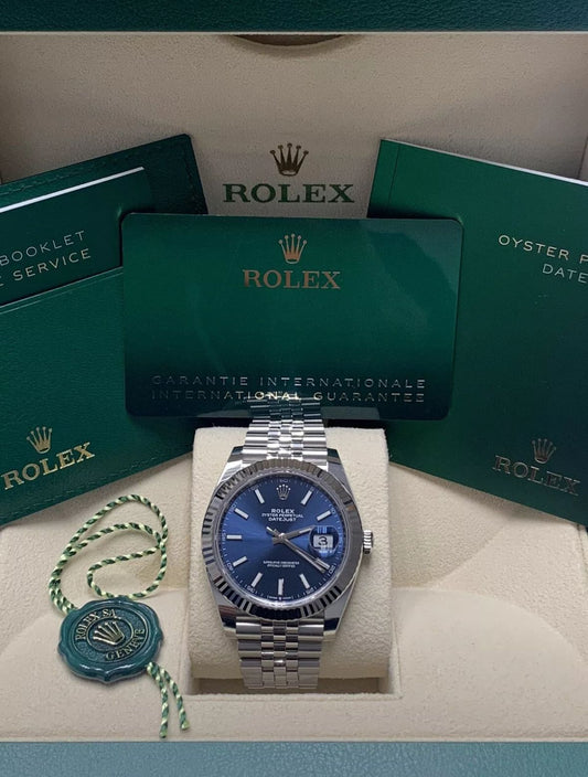 126334 41mm Datejust Jubilee Blue Stick Brand New 2025 Complete Set $15,499