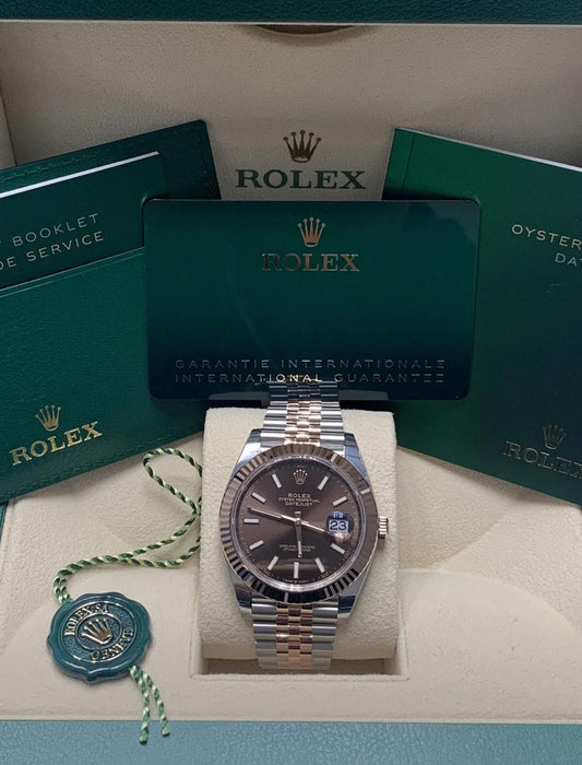 126331 41mm Datejust Jubilee Chocolate Dial Brand New 2025 Complete Set $19,999