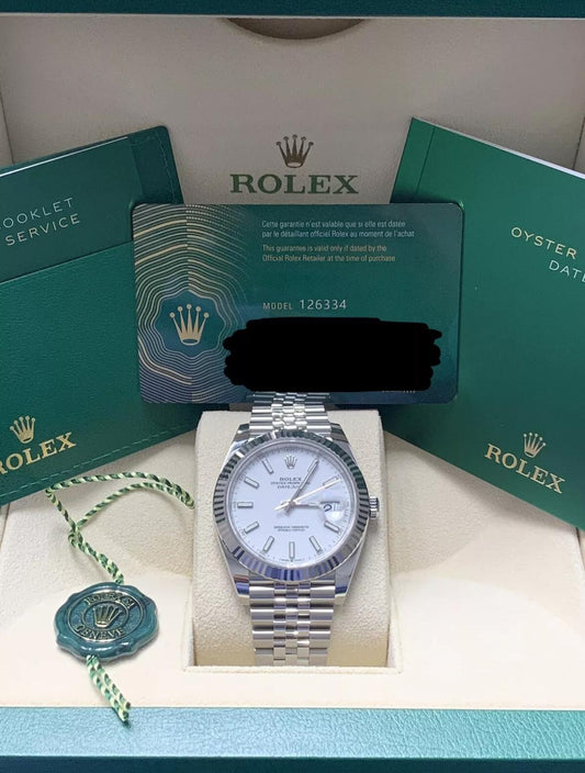 126334 41mm Datejust Jubilee White Stick Brand New 2025 Complete Set $14,999
