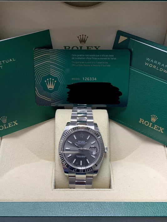 126334 41mm Datejust Oyster Rhodium Brand New 2025 Complete Set $13,499