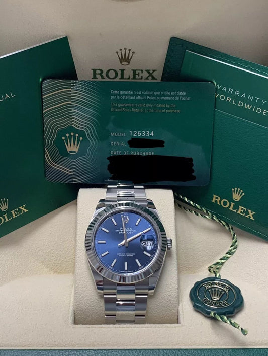 126334 41mm Datejust Oyster Blue Stick Brand New 2025 Complete Set $13,999