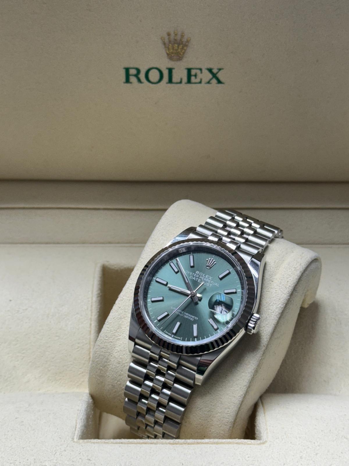 126234 36mm Datejust Green Stick Brand New 2025 Complete Set $13,999