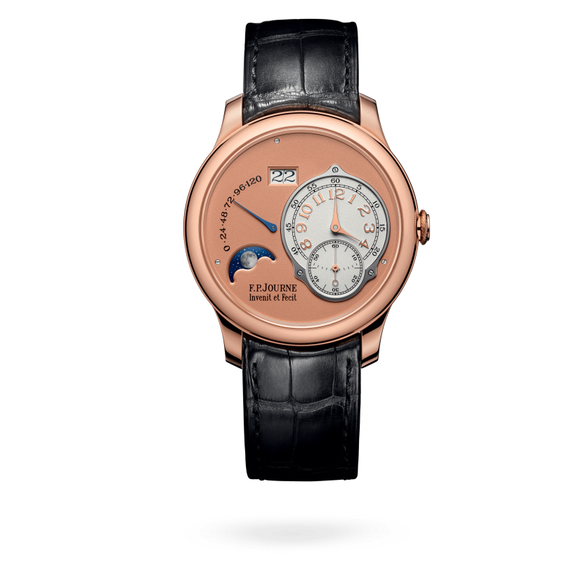 F.P. Journe Classique Lune Rose Gold 40 MM - Black Leather Strap - Pink Dial - Lune