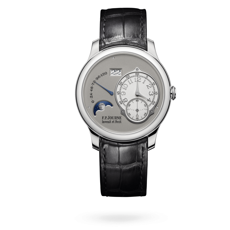 F.P. Journe Classique Lune Platinum 40 MM - Black Leather Strap - Silver Dial - Lune
