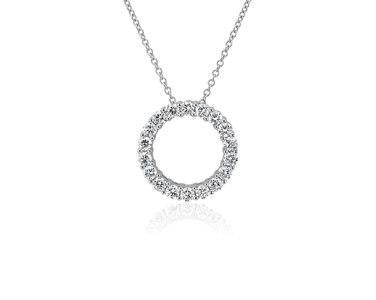Lab Grown Diamond Circle Pendant - 14k White Gold - 1 Ct. Tw. - N-0011WG14DCP