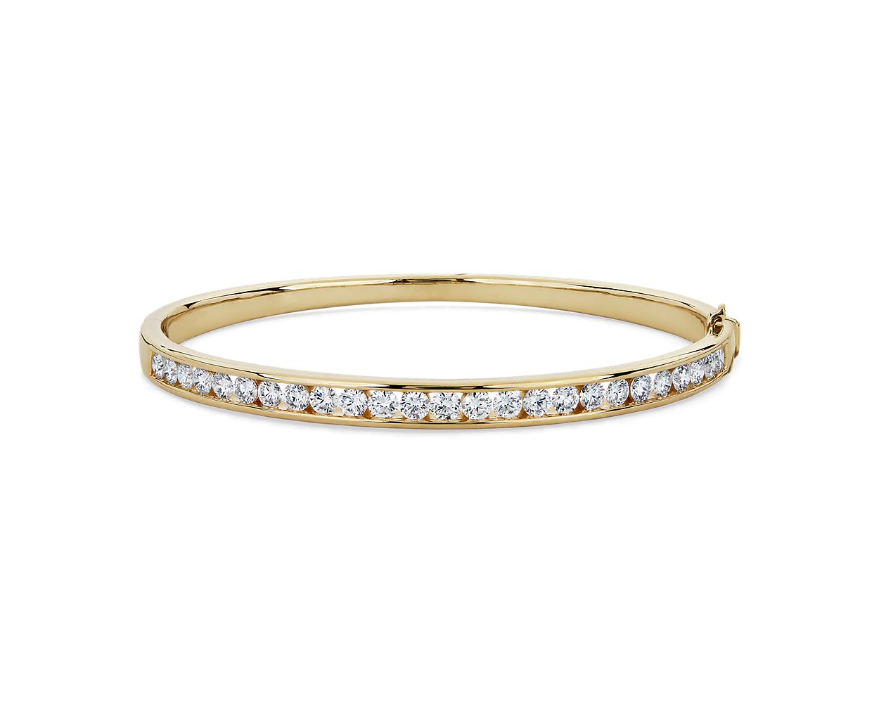 Lab Grown Diamond Channel-Set Bangle Bracelet - 14k Yellow Gold - 3 Ct. Tw. - B-0049YG14 LDCB