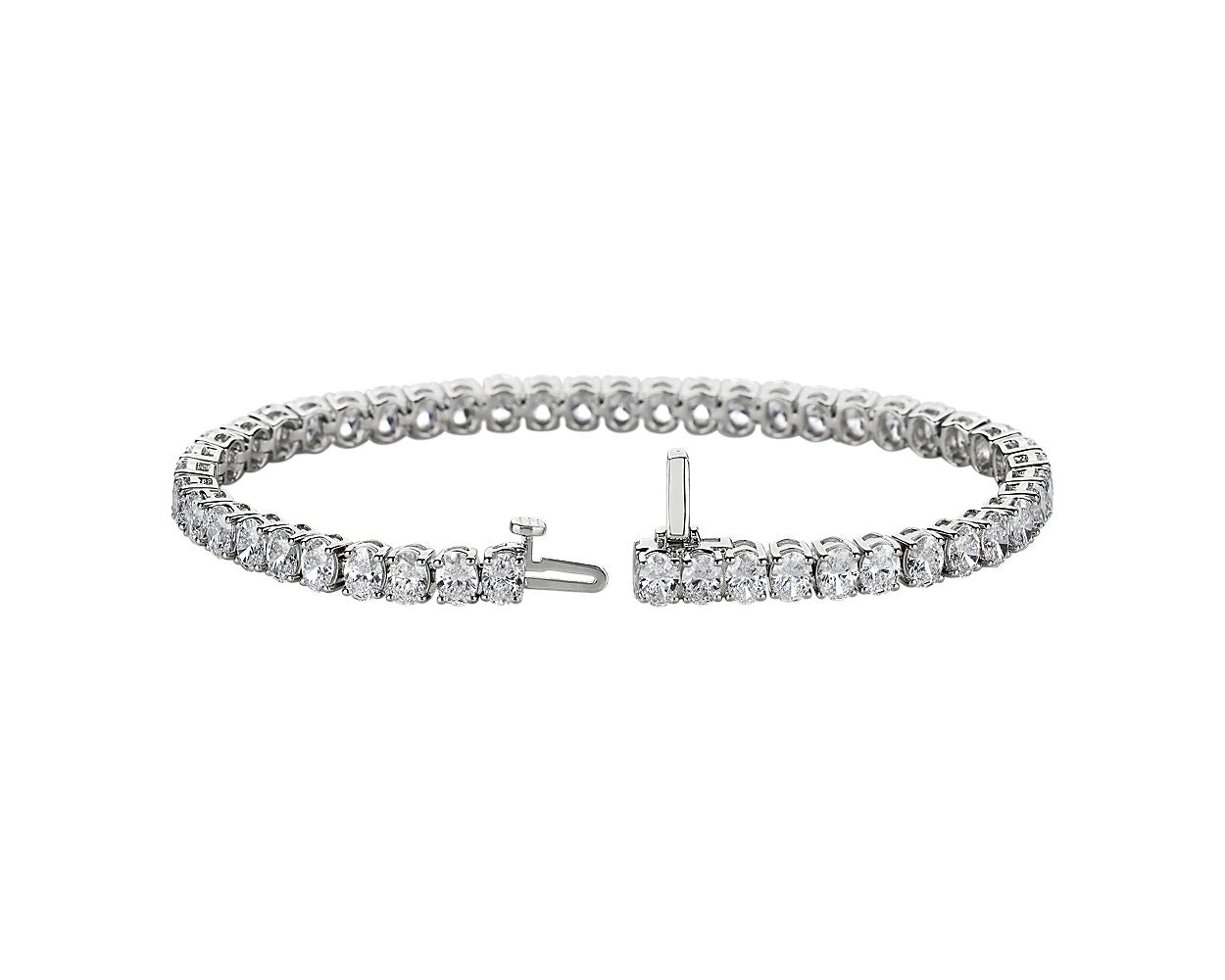 Oval Diamond Tennis Bracelet - 14k White Gold - 12 Ct. Tw. - B-0068WG14 ODT