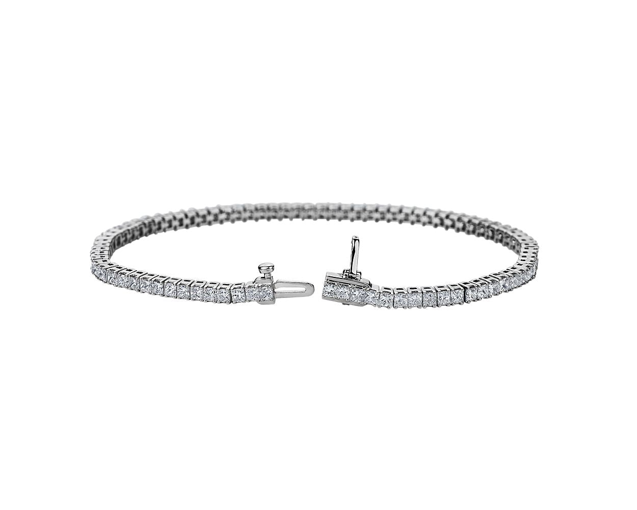 Lab Grown Diamond Princess-Cut Tennis Bracelet - 14k White Gold - 5 Ct. Tw. - B-0070WG14 DPCT