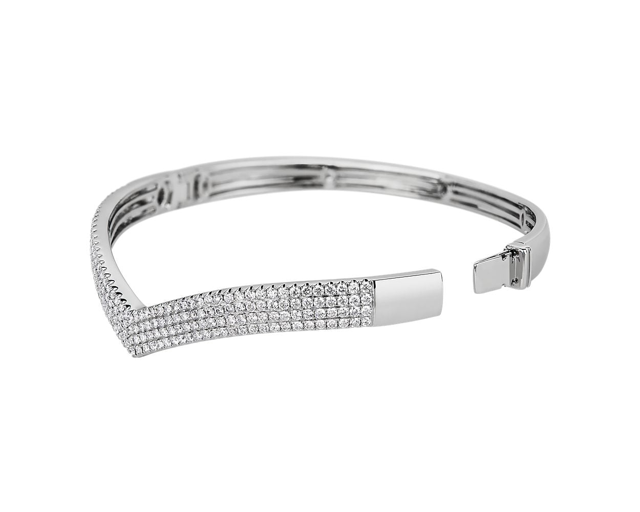 Diamond Chevron Bangle - 14k White Gold - 2 1/2 Ct. Tw. - B-0038WG14 DCB