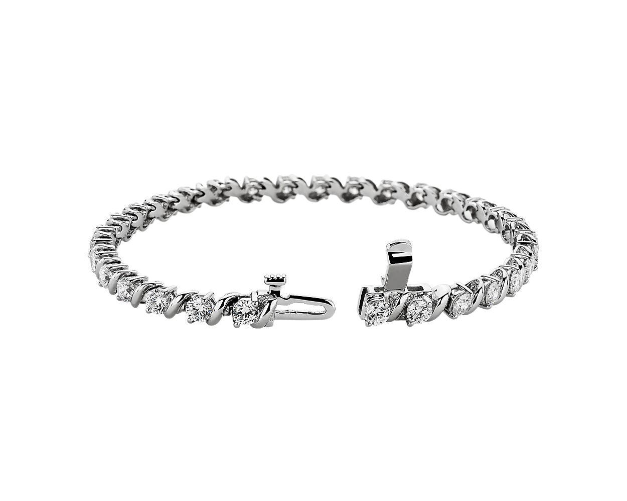 S-Link Tennis Bracelet - 14k White Gold - 5 Ct. Tw. - B-0039WG14 ST