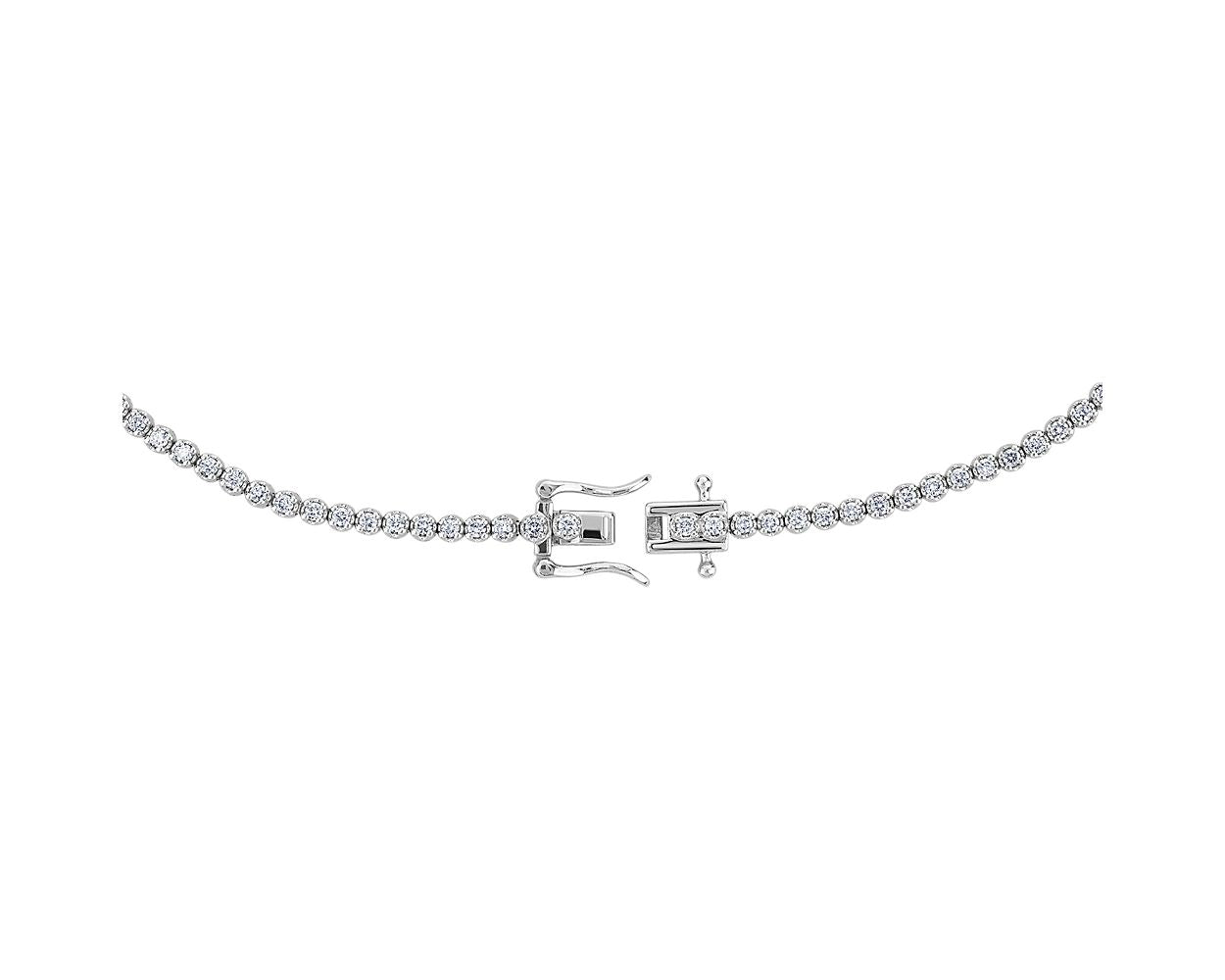 Diamond Eternity Necklace - 14k White Gold - Princess Center - 5 Ct. Tw. - N-0001WG14D