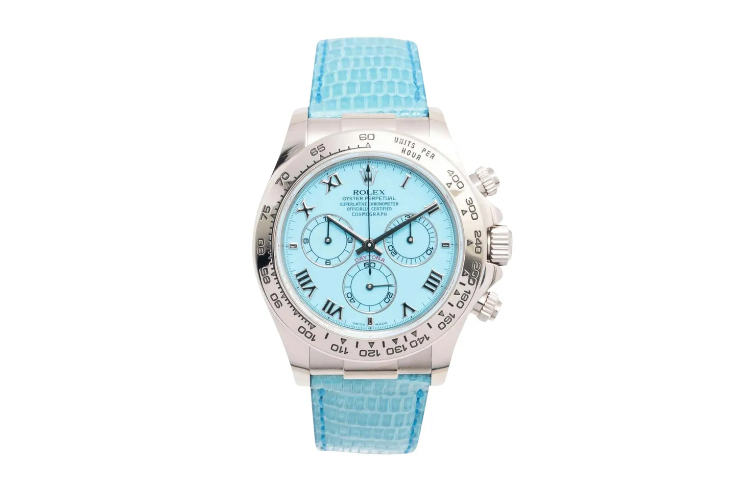 Rolex White Gold Daytona Beach Collection - 40 MM - Blue Leather Strap - Blue Dial - 116519LN Blue